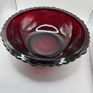 Elegant Avon Cape Cod Red Glass Serving Bowl